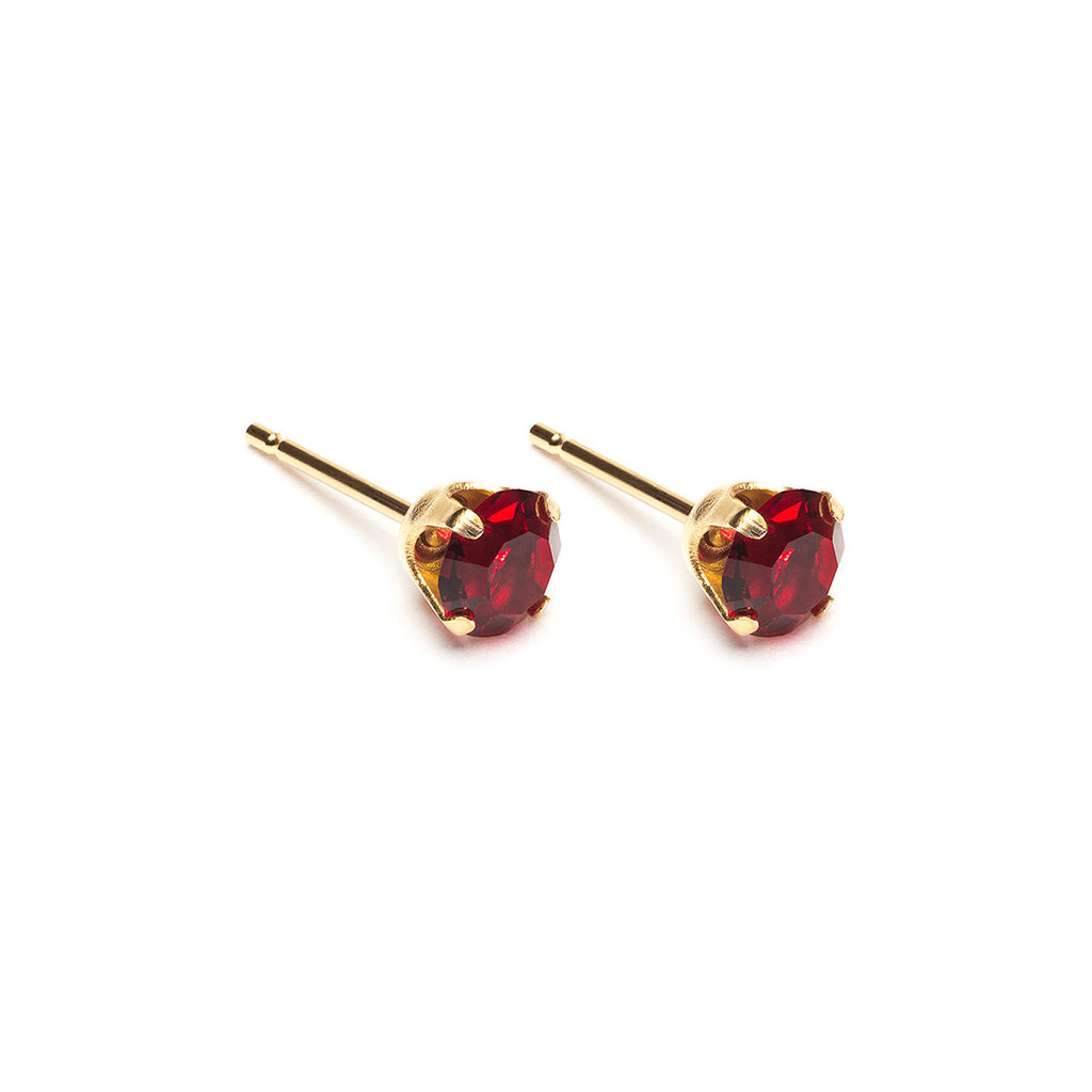 Gold Plated 5 mm January Birthstone Stud Earrings - Simply Whispers