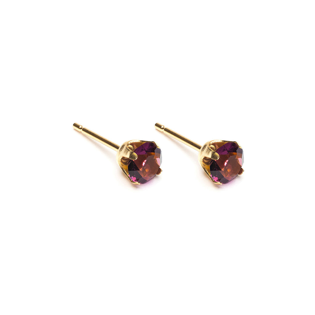 Gold Plated 5 mm February Birthstone Stud Earrings - Simply Whispers