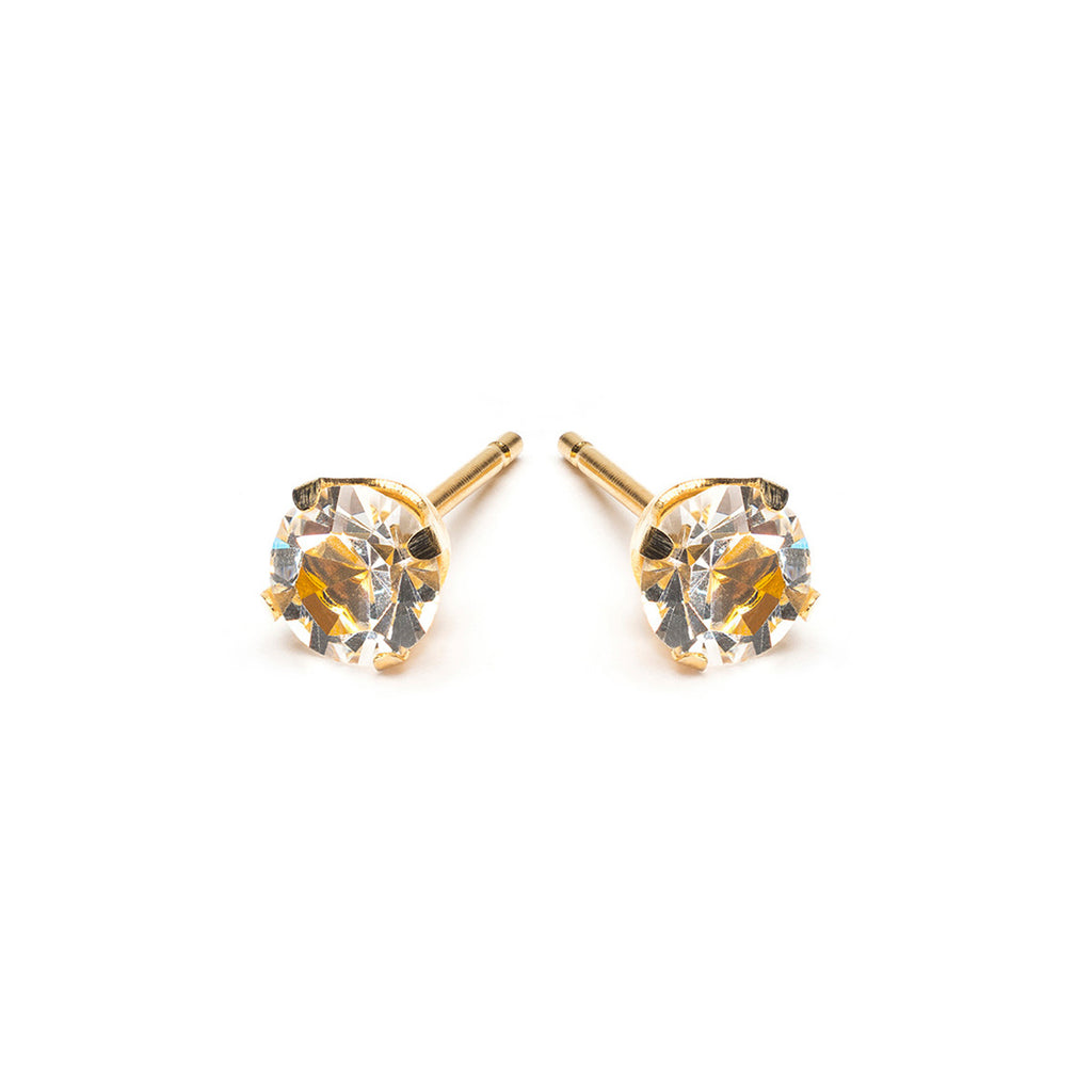 Gold Plated 5 mm April Birthstone Stud Earrings - Simply Whispers