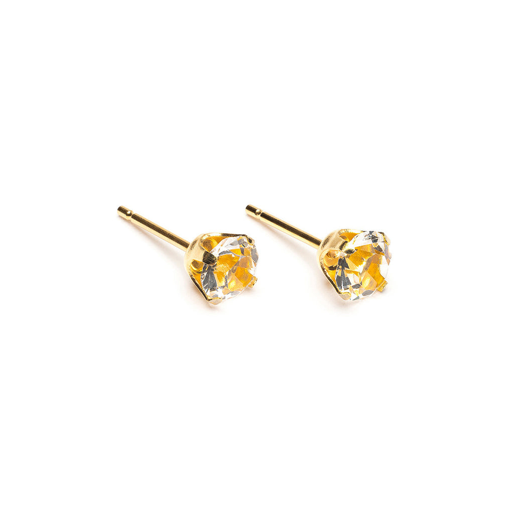 Gold Plated 5 mm April Birthstone Stud Earrings - Simply Whispers