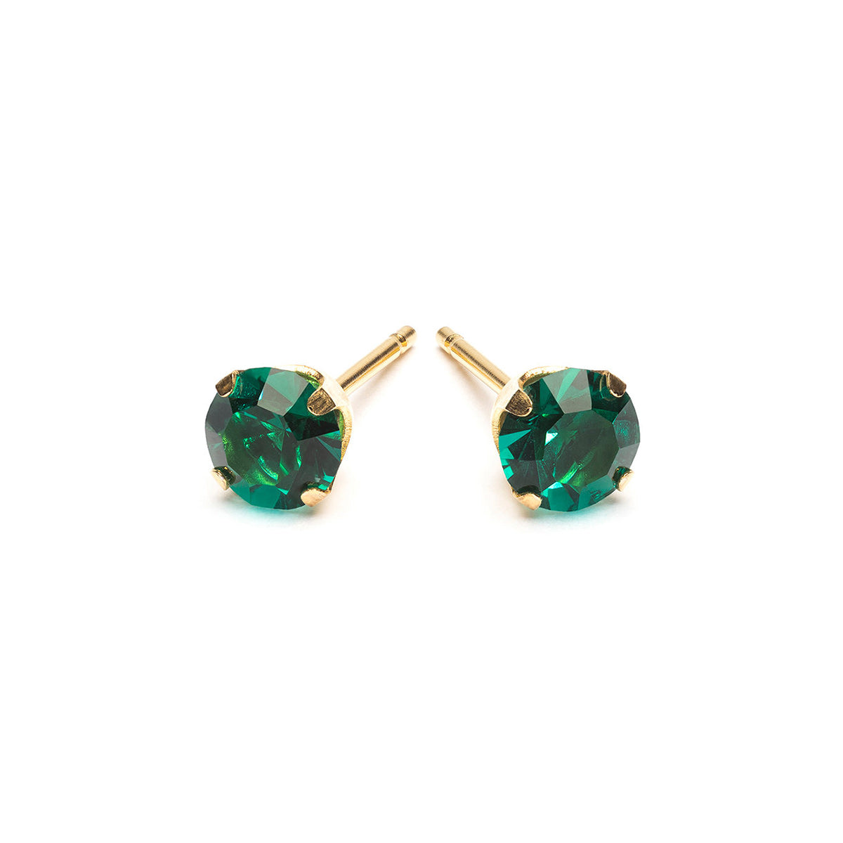 Gold Plated 5 mm May Birthstone Stud Earrings - Simply Whispers