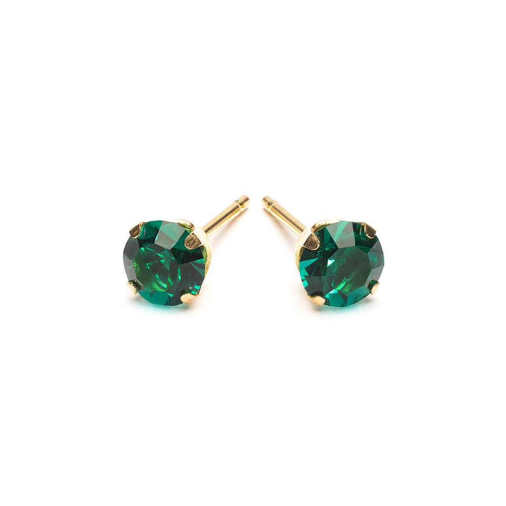 Gold Plated 5 mm May Birthstone Stud Earrings - Simply Whispers