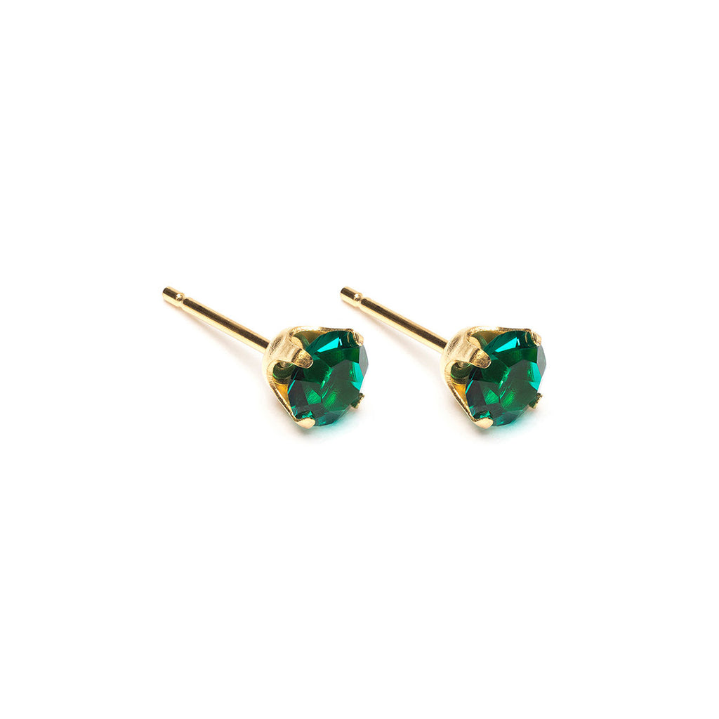 Gold Plated 5 mm May Birthstone Stud Earrings - Simply Whispers