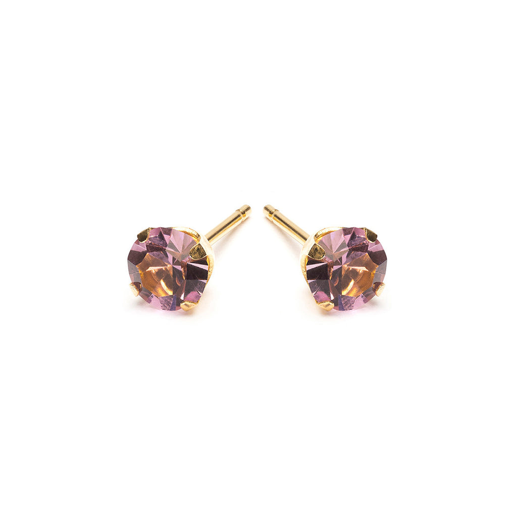 Gold Plated 5 mm June Birthstone Stud Earrings - Simply Whispers
