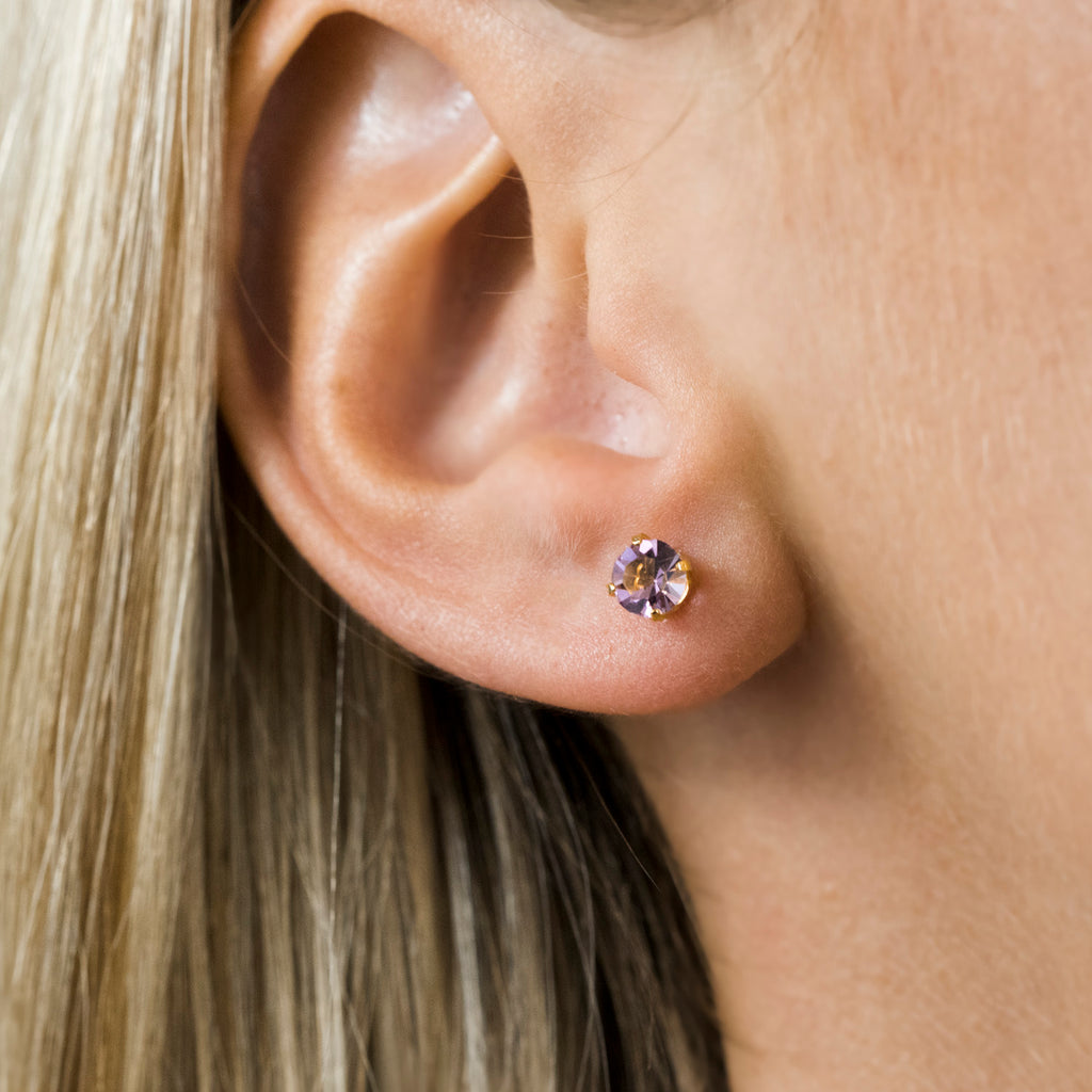 Gold Plated 5 mm June Birthstone Stud Earrings - Simply Whispers