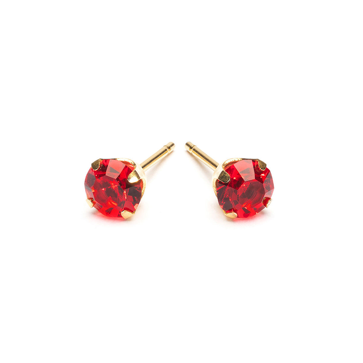 Gold Plated 5 mm July Birthstone Stud Earrings - Simply Whispers