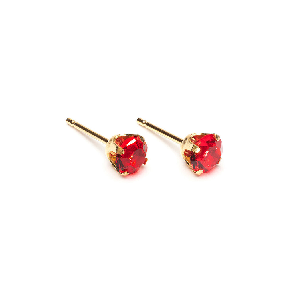 Gold Plated 5 mm July Birthstone Stud Earrings - Simply Whispers