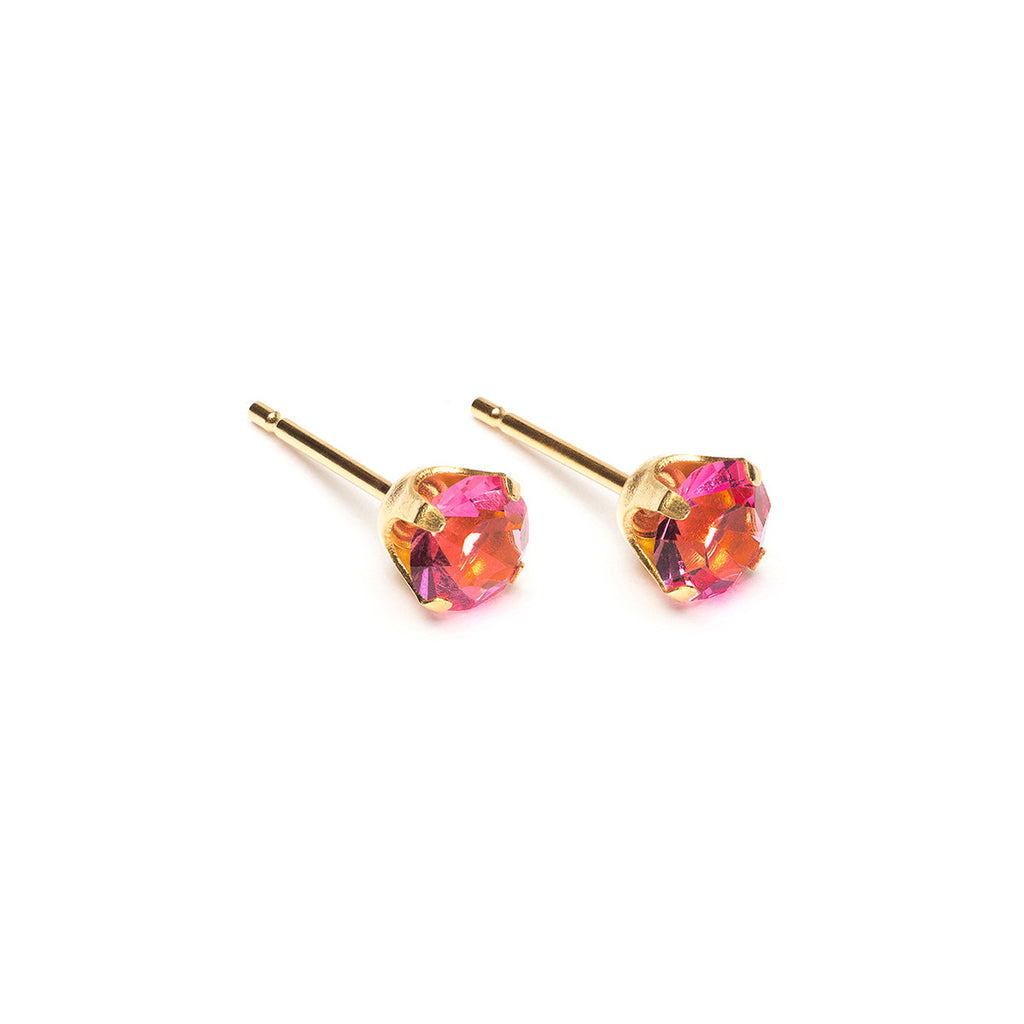Gold Plated 5 mm October Birthstone Stud Earrings - Simply Whispers