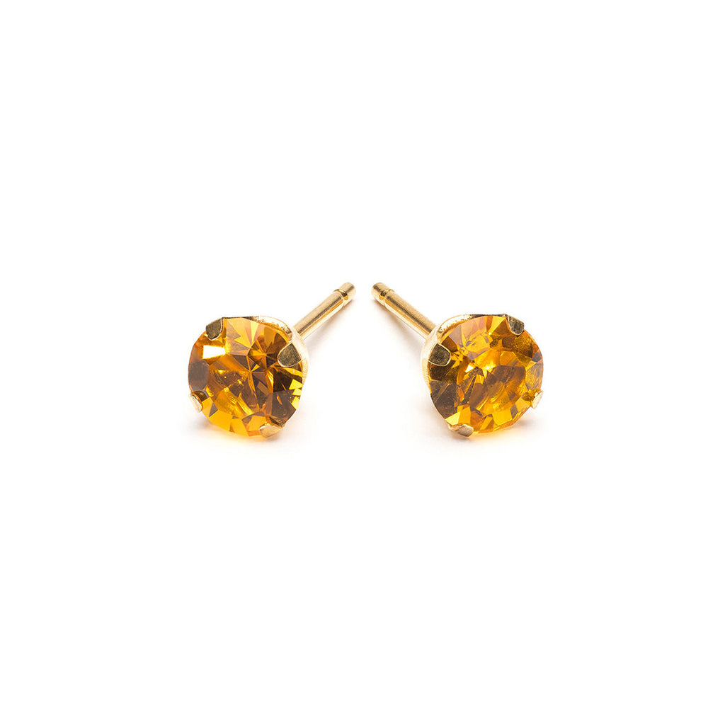 Gold Plated 5 mm November Birthstone Stud Earrings - Simply Whispers