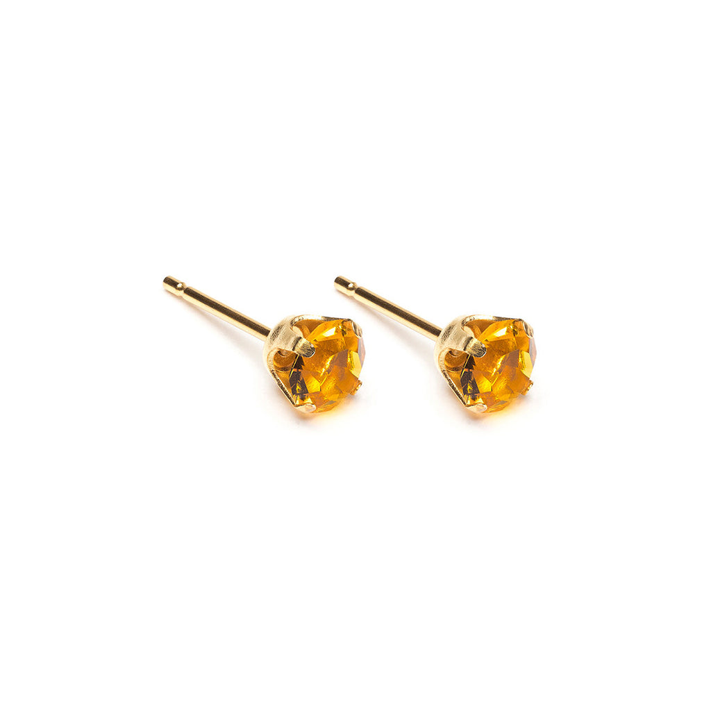 Gold Plated 5 mm November Birthstone Stud Earrings - Simply Whispers