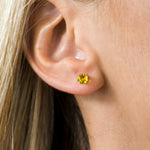 Gold Plated 5 mm November Birthstone Stud Earrings - Simply Whispers