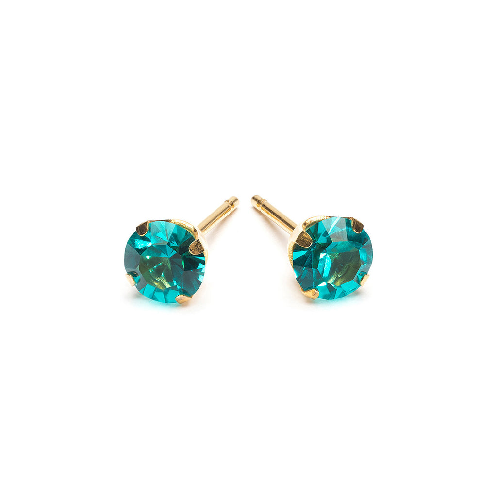 Gold Plated 5 mm December Birthstone Stud Earrings - Simply Whispers