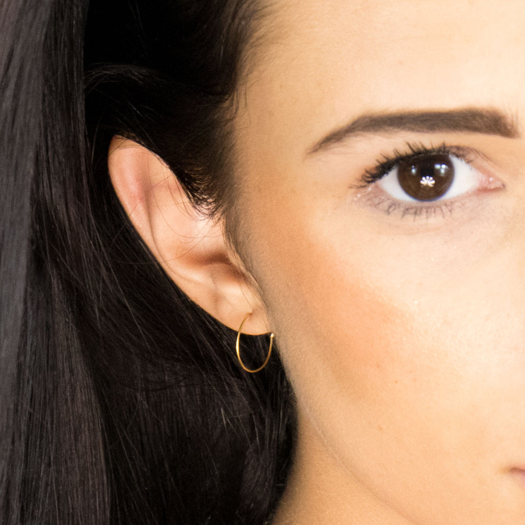 Gold Plated Small Continuous Hoop Earrings - Simply Whispers