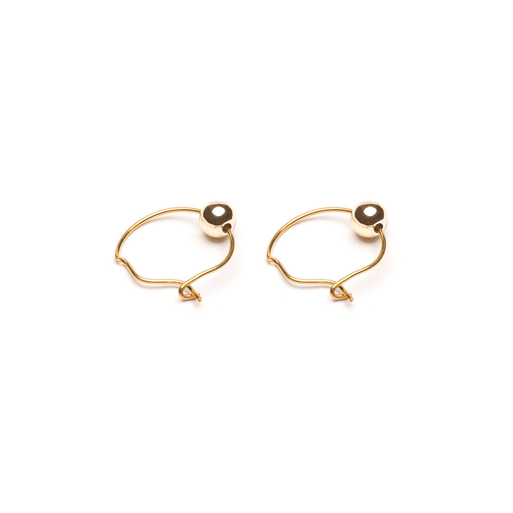 Gold Plated 4 mm Bead Continuous Hoop Earrings - Simply Whispers