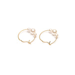 Gold Plated 6 mm Pearls Hoop Earrings - Simply Whispers