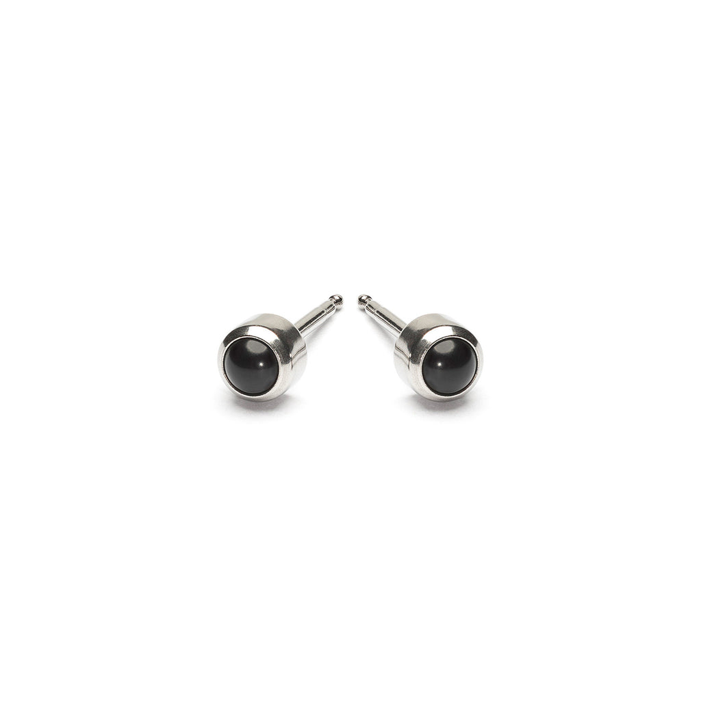 Stainless Steel 3 mm Onyx Stud Earrings - Simply Whispers