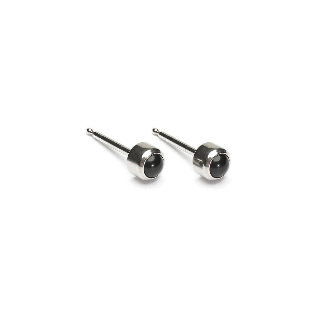 Stainless Steel 3 mm Onyx Stud Earrings - Simply Whispers