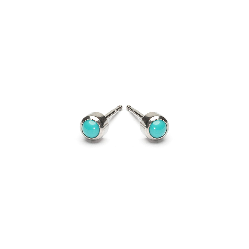 Stainless Steel 3 mm Turquoise Stud Earrings - Simply Whispers