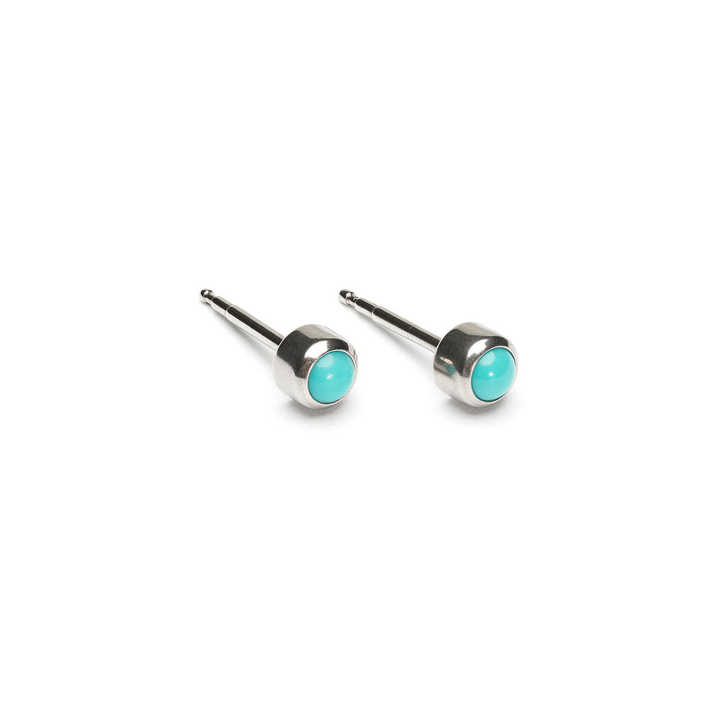Stainless Steel 3 mm Turquoise Stud Earrings - Simply Whispers