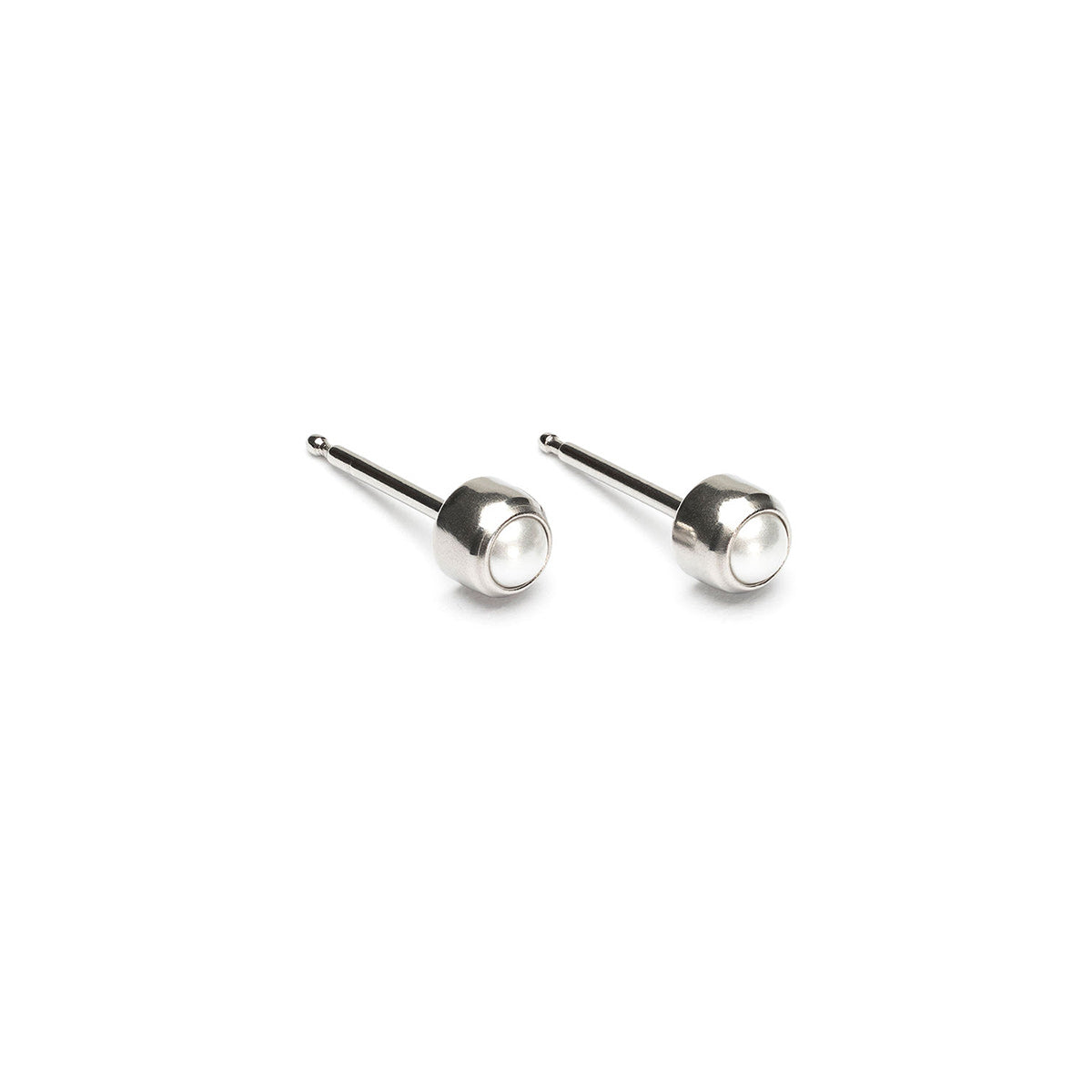 Stainless Steel 3 mm Pearl Treasure Stud Earrings - Simply Whispers