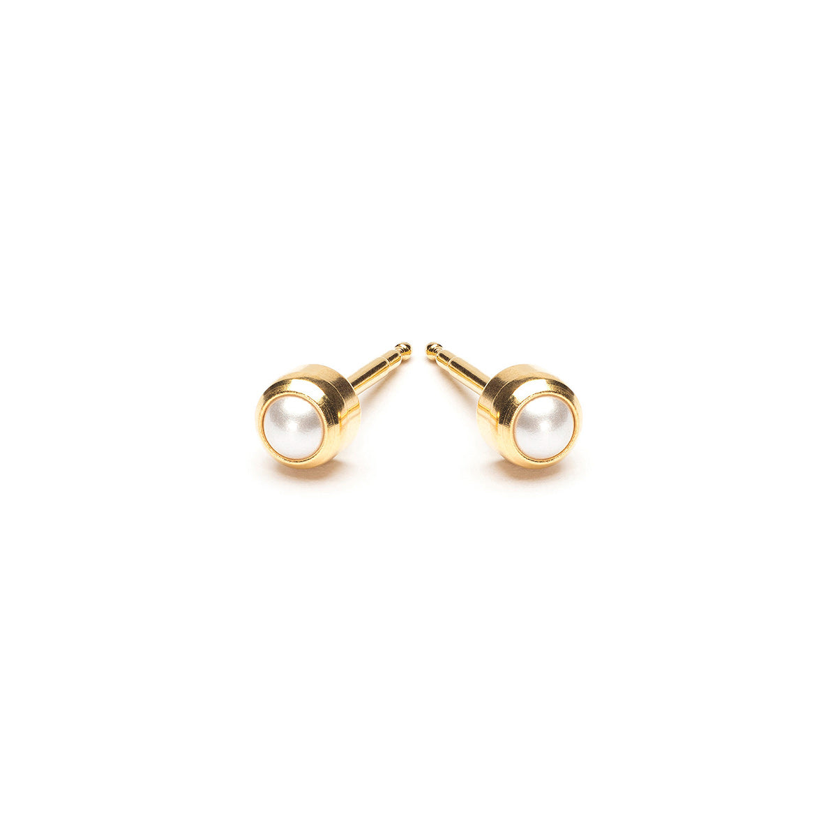 Gold Plated 3 mm Pearl Treasure Stud Earrings - Simply Whispers