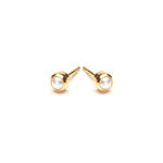 Gold Plated 3 mm Pearl Treasure Stud Earrings - Simply Whispers