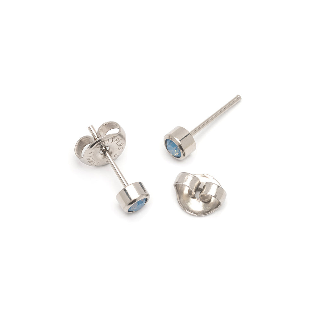 Blue Crystal Stud Earrings - Simply Whispers