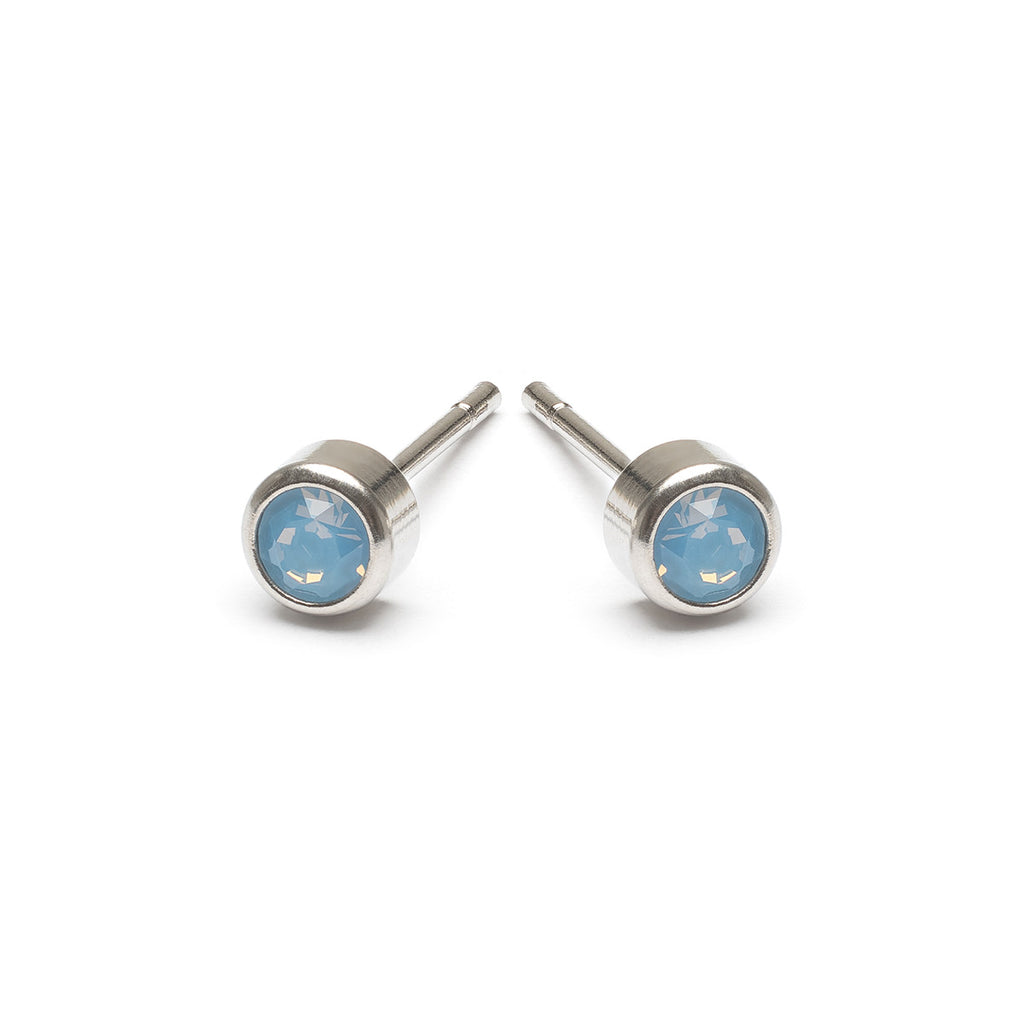 Blue Crystal Stud Earrings - Simply Whispers