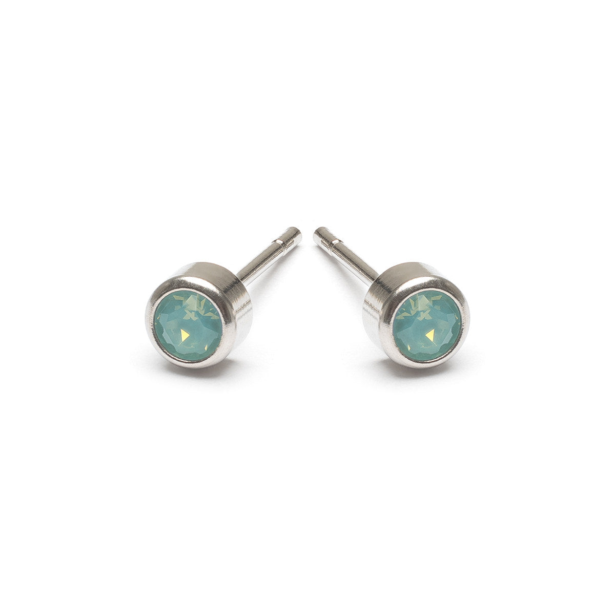 Aquamarine Crystal Stud Earrings - Simply Whispers