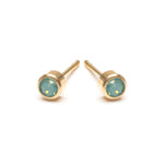 Aquamarine Crystal Stud Earrings Gold Plated - Simply Whispers