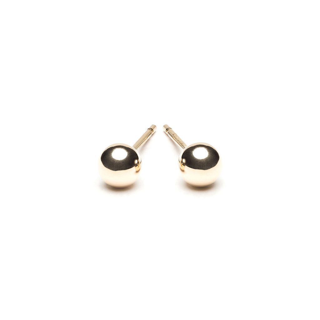 Gold Plated 4 mm Ball Stud Earrings - Simply Whispers