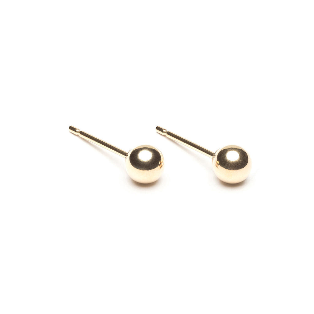 Gold Plated 4 mm Ball Stud Earrings - Simply Whispers