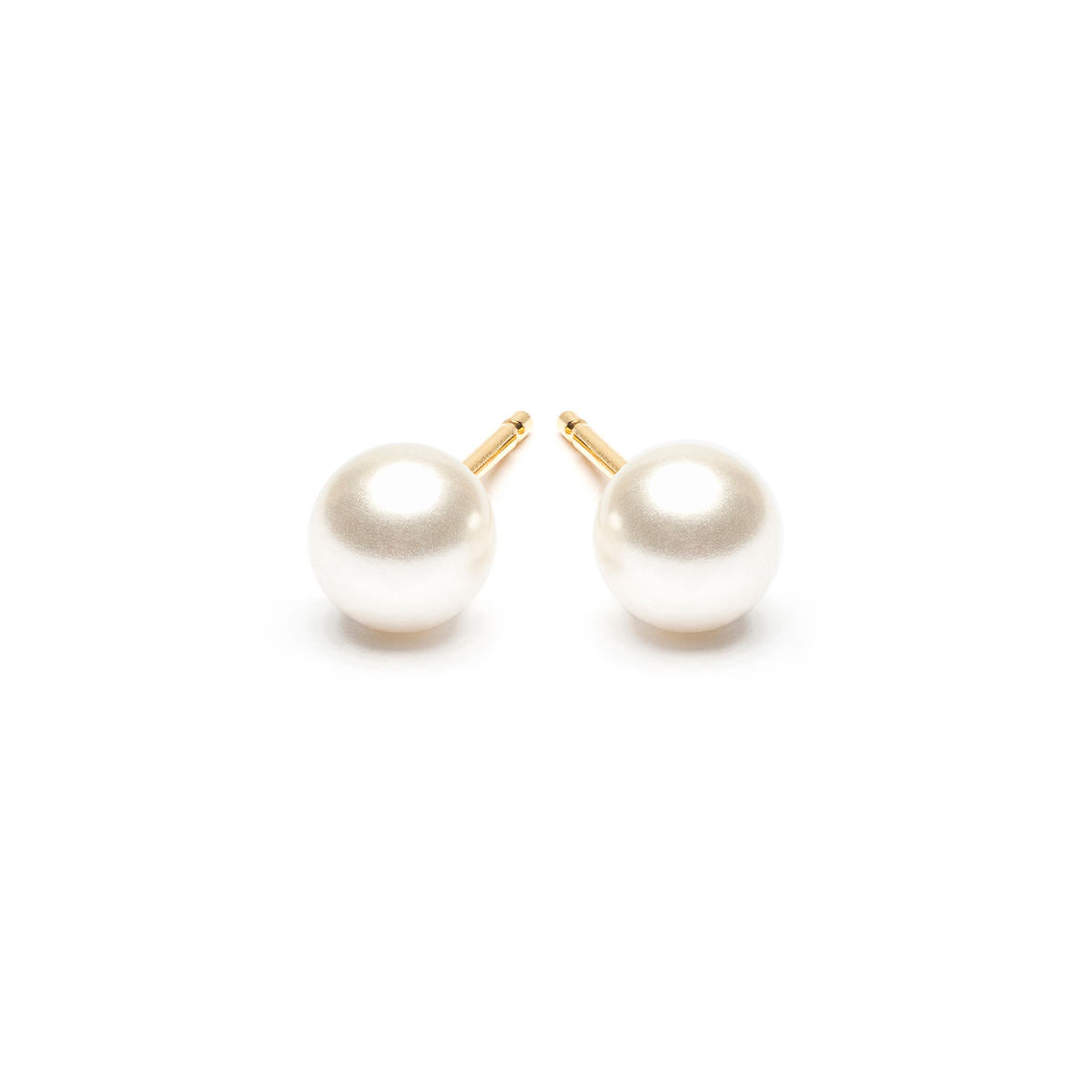 Gold Plated 5 mm White Pearl Stud Earrings - Simply Whispers
