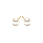 Gold Plated 5 mm White Pearl Stud Earrings - Simply Whispers