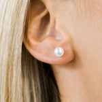 Gold Plated 6 mm White Pearl Stud Earrings - Simply Whispers