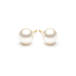 Gold Plated 7 mm White Pearl Stud Earrings - Simply Whispers