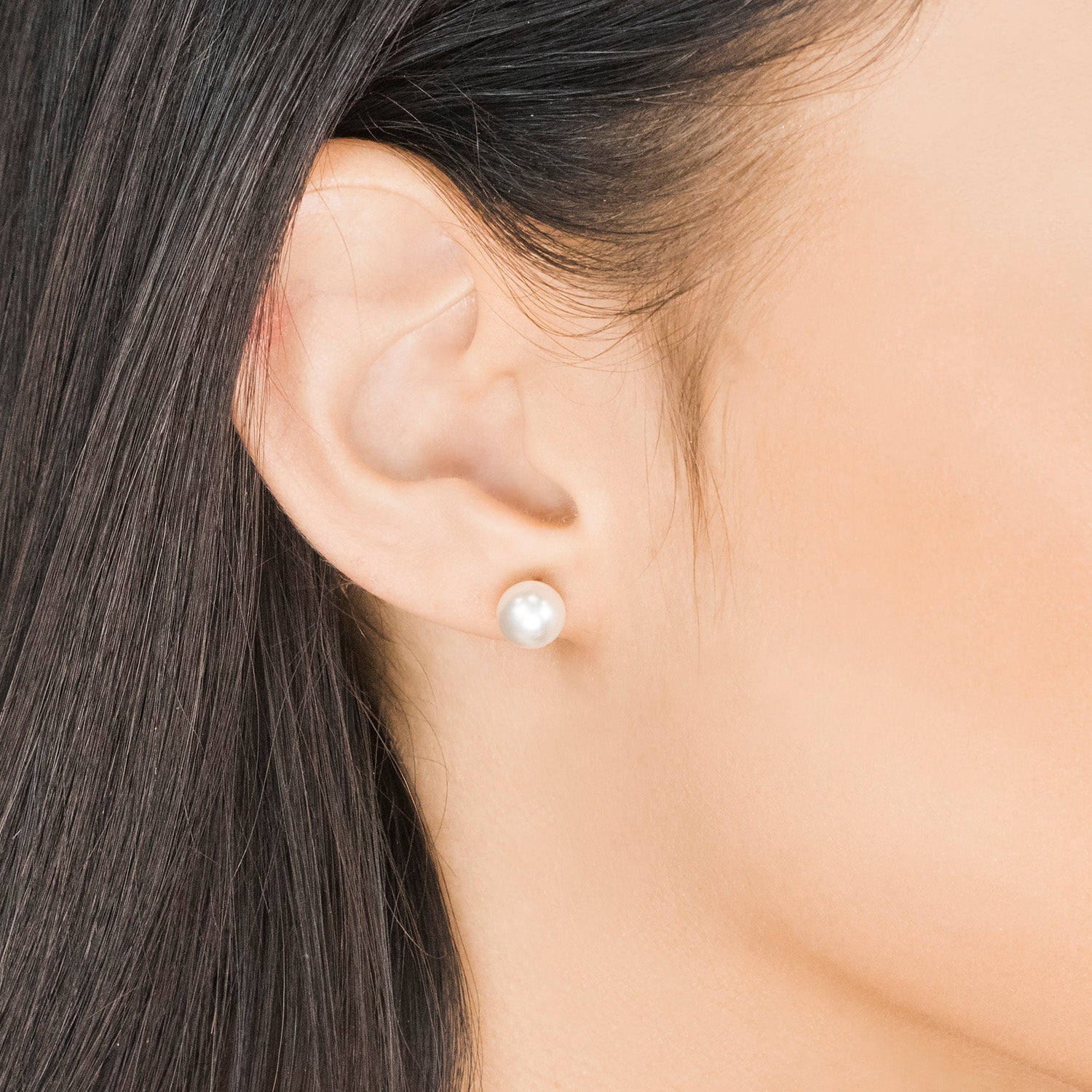 Gold Plated 7 mm White Pearl Stud Earrings - Simply Whispers