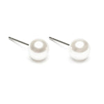 Stainless Steel 7 mm White Pearl Stud Earrings - Simply Whispers