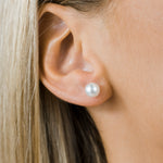 Stainless Steel 7 mm White Pearl Stud Earrings - Simply Whispers