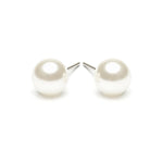 Stainless Steel 8 mm White Pearl Stud Earrings - Simply Whispers