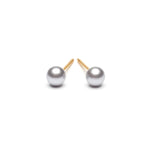 Gold Plated 4 mm Gray Pearl Stud Earrings - Simply Whispers