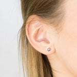 Gold Plated 4 mm Gray Pearl Stud Earrings - Simply Whispers