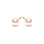 Gold Plated 5 mm Pink Pearl Stud Earrings - Simply Whispers