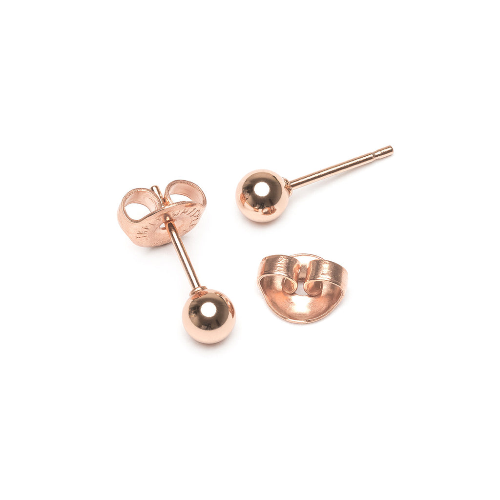 Rose Gold Plated  4mm Stud Earrings - Simply Whispers