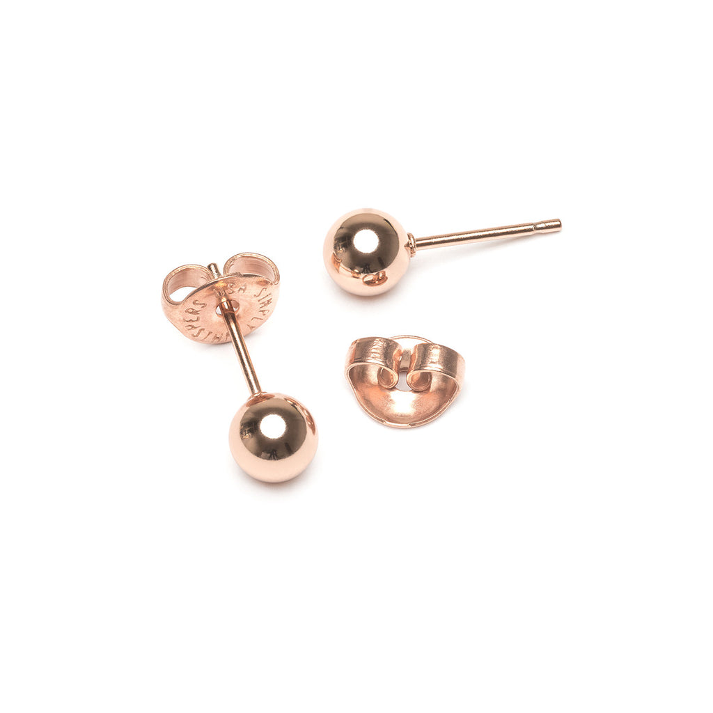 Rose Gold Plated 5mm Stud Earrings - Simply Whispers