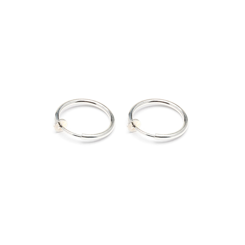 Silver Plated 17 mm Spring Illusion Clip On Hoop  Earrings - Simply Whispers