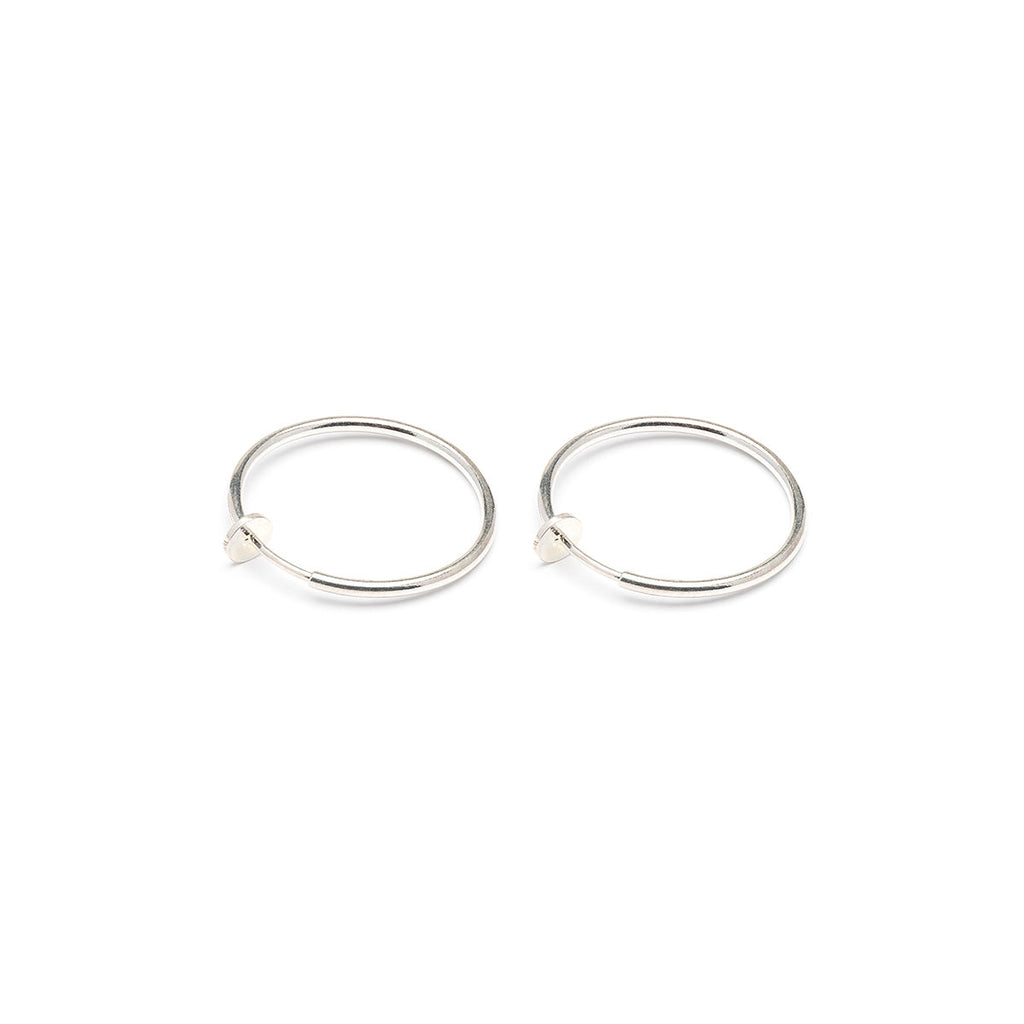 Silver Plated 25 mm Spring Illusion Clip On Hoop  Earrings - Simply Whispers