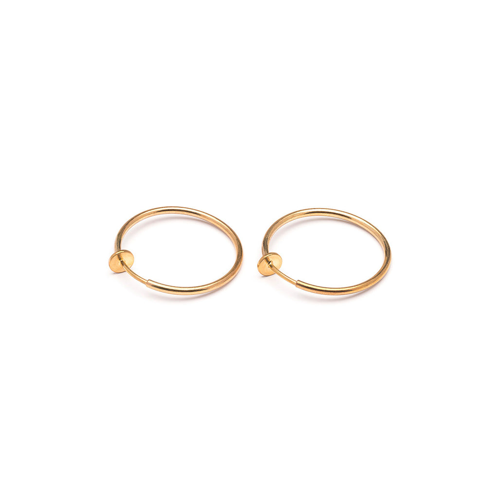 Gold Plated 25 mm Spring Illusion Clip On Hoop Earrings - Simply Whispers