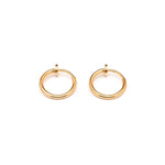 Gold Plated 13 mm Spring Illusion Clip On Hoop Earrings - Simply Whispers