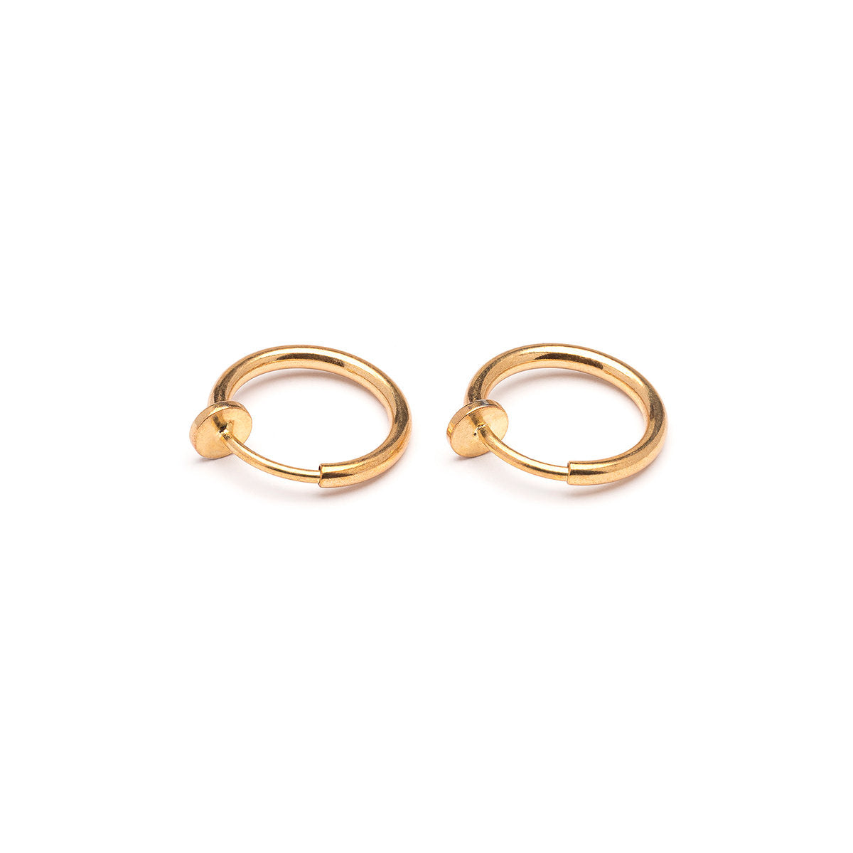 Gold Plated 13 mm Spring Illusion Clip On Hoop Earrings - Simply Whispers